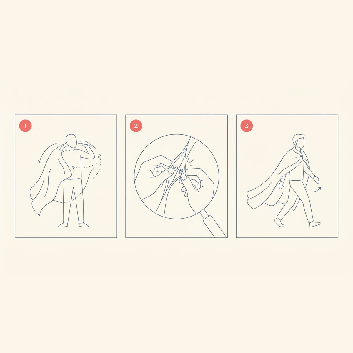 How to wear the blanket, three steps
