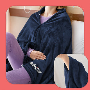 the blanket worn in a hospital bed, snap sleeves detail