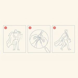 How to wear the blanket, three steps