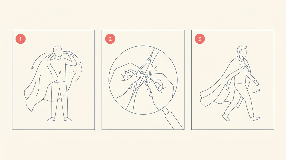 How to wear the blanket, three steps