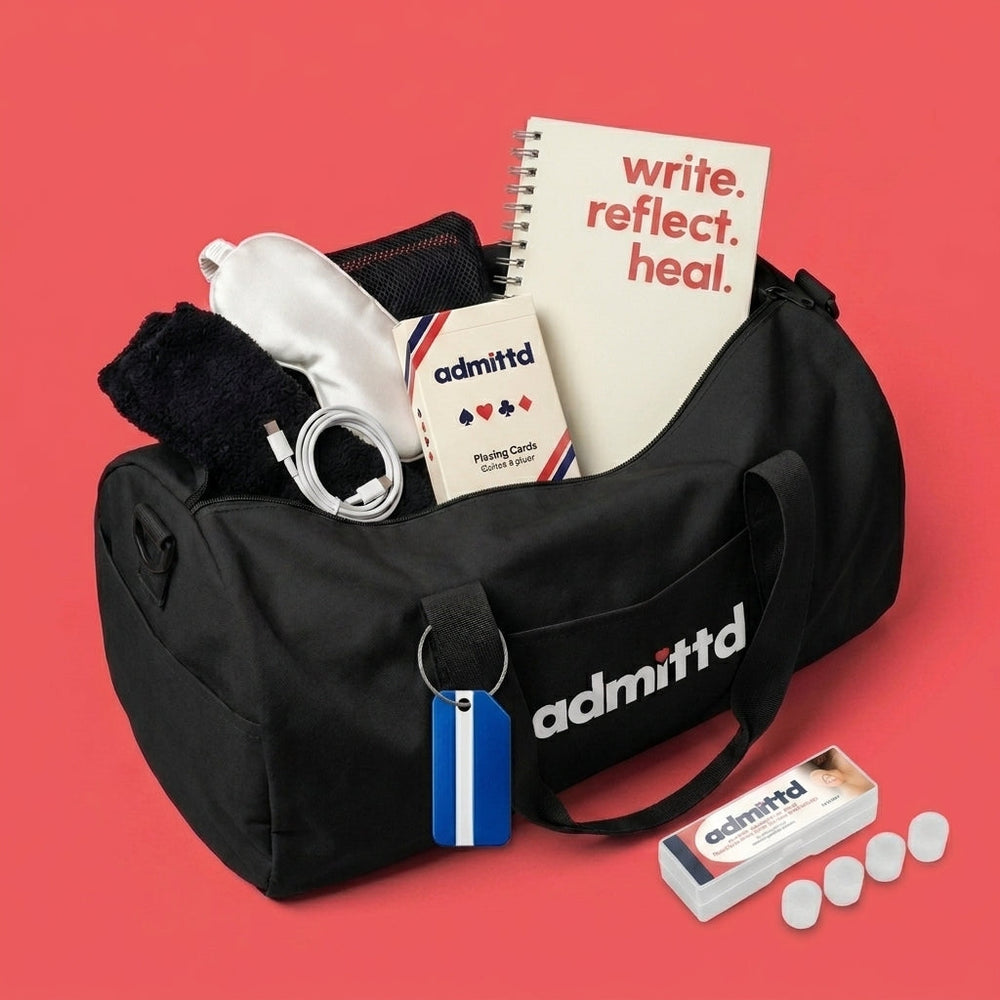 admittd curated duffle bag & wearable blanket